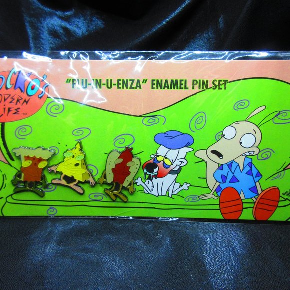 NEW 2018 The Nick Box Culture Fly Nickelodeon Rockos Modern Life Enamel Pin Set - Picture 1 of 7